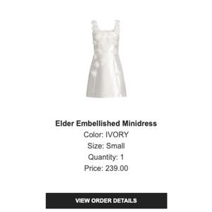 Elliott Elder Mini Dress White Bridal Small Dress